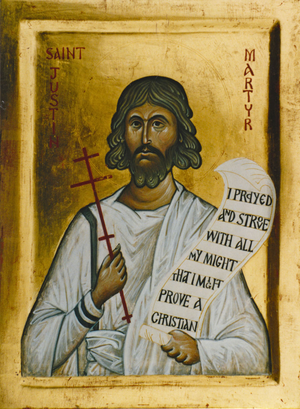 St. Justin icon by Aidan Hart (http://aidanharticons.com)