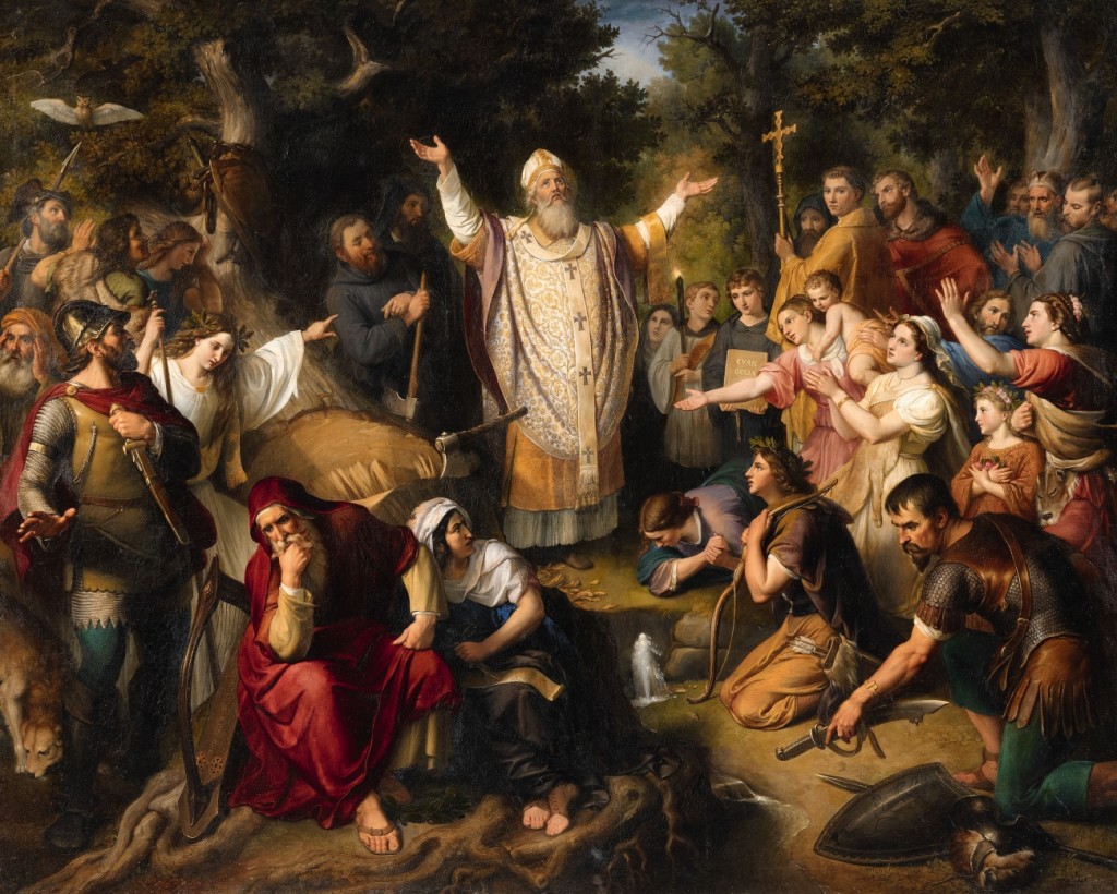 St. Boniface Felling Donar's Oak by Johann Michael Wittmer